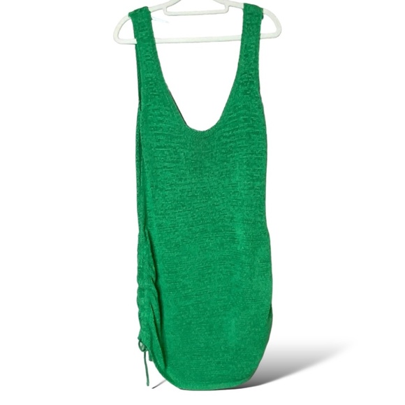 Sndys Byron Green Knit Scoop Back Mini Dress Adjustable Sides US SZ S NWOT - Picture 2 of 7